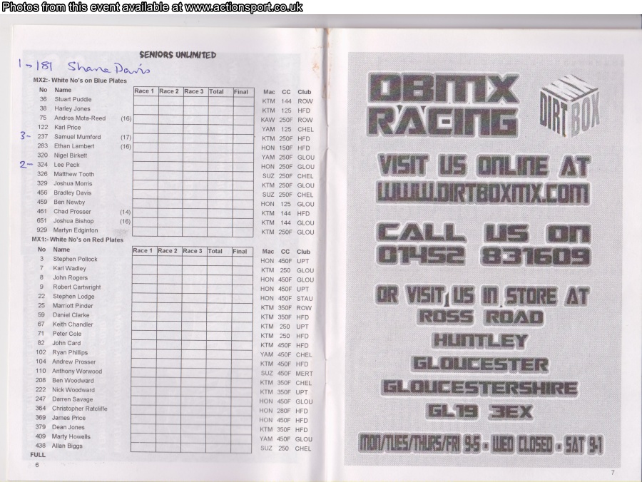 Event programme page